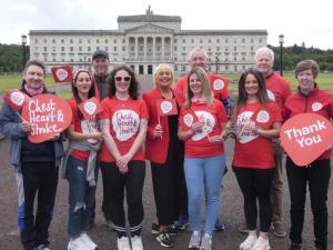 NIJAC staff at Stormont Estate with Christine Duncan from NI Chest, Heart and Stroke